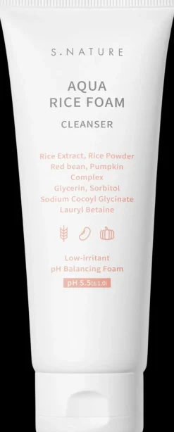 S.NATURE AQUA RICE FOAM CLEANSER -puhdistusvaahto 160ml