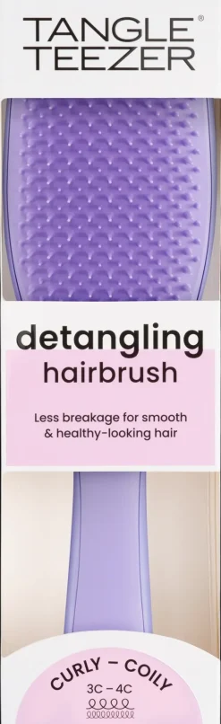 Tangle Teezer The Ultimate Detangler Naturally Curly Purple Passion -varrellinen selvitysharja paksuille ja kiharille hiuksille