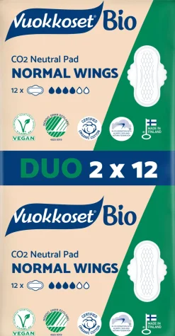 Vuokkoset Bio 2x12 kpl Normal Wings ohutside