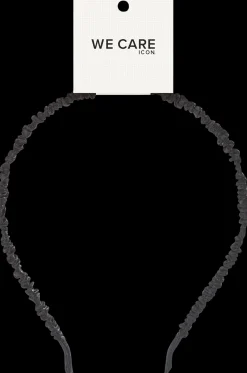 WE CARE ICON. hiuspanta, musta