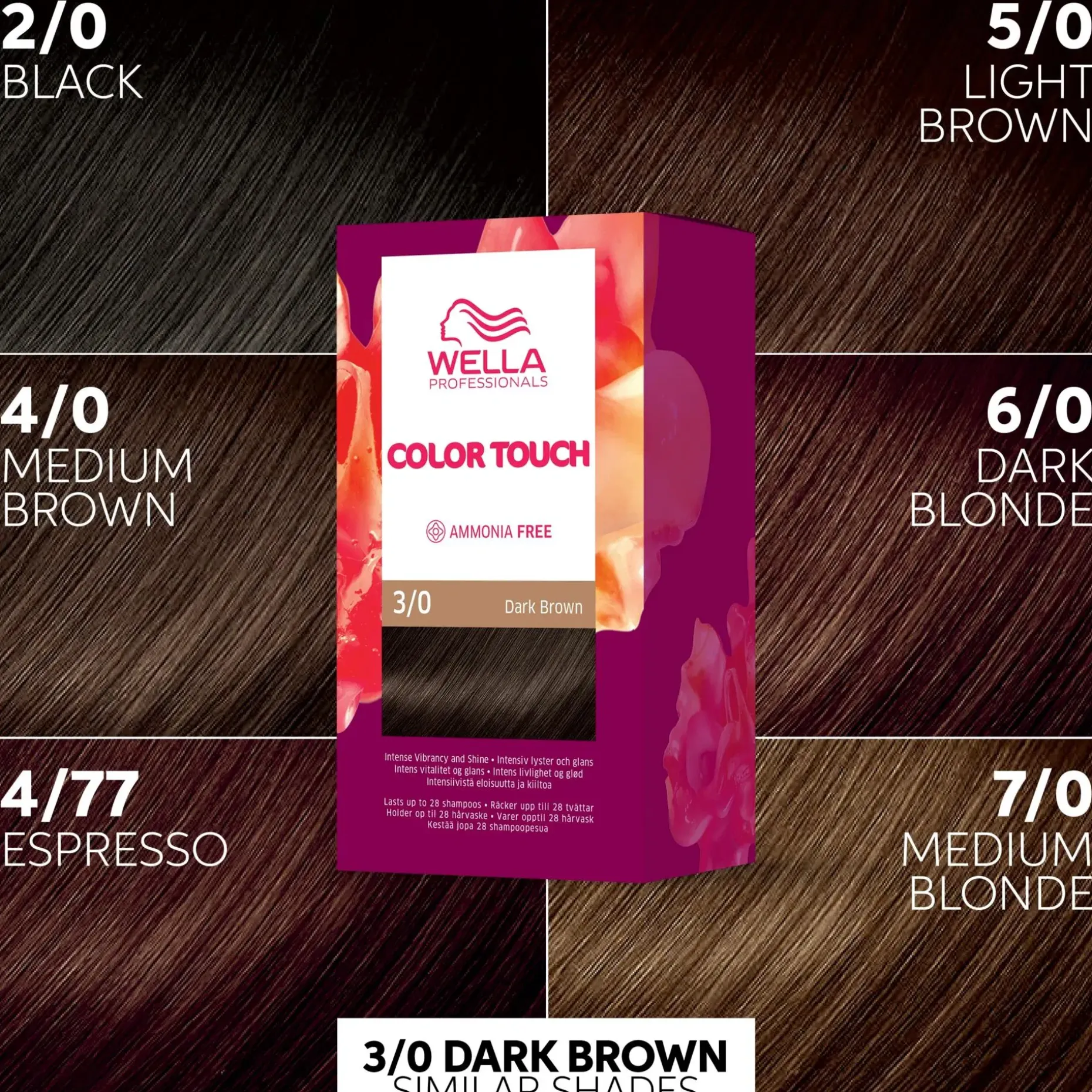 Wella Professionals Color Touch Pure Naturals Dark Brown 3/0 kotiväri 130 ml